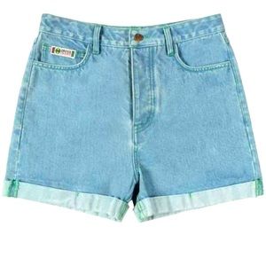 Cross Colours Cuffed Denim Shorts-Vintage Indigo